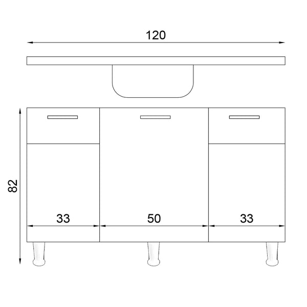 Panovit 120cm Base Cabinet Kitchen Series FLY 180424