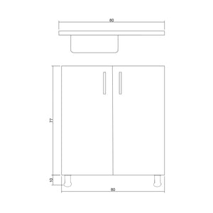 Camole 80cm Kitchen Base Cabinet Kitchen Series FLY 180469
