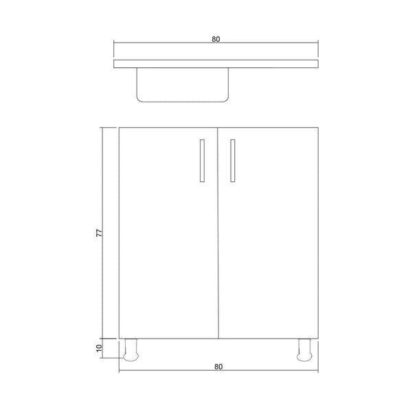 Camole 80cm Kitchen Base Cabinet Kitchen Series FLY 180469