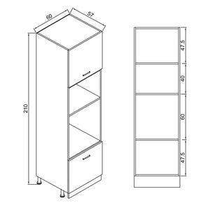 60cm Melamine ANK.OVN-Microwave Tall Cabinet Kitchen Series FLY 181074