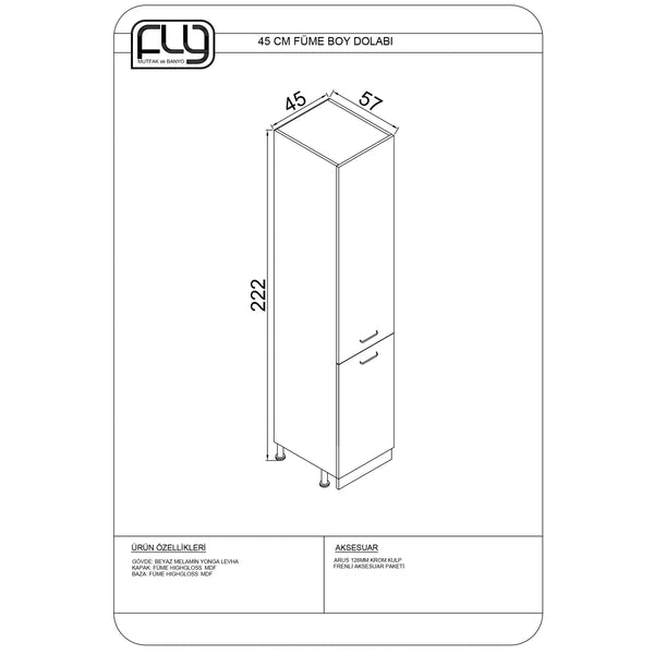45cm Fume Tall Cabinet Kitchen Series FLY 181076