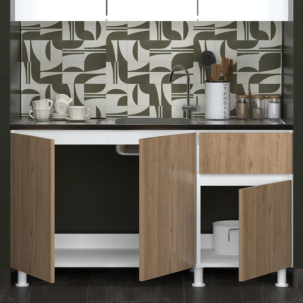 150cm Poyraz Sepet Color Base Cabinet With Sink Kitchen Series FLY 180595