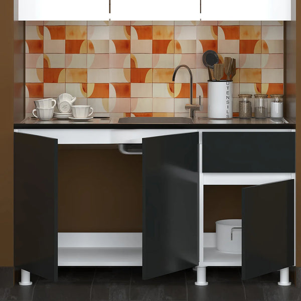 150cm Poyraz Base Cabinet With Sink Kitchen Series FLY 180594