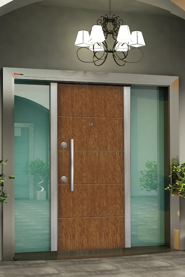 Double Series Steel Door Akik UV Dark Oak DBL 109