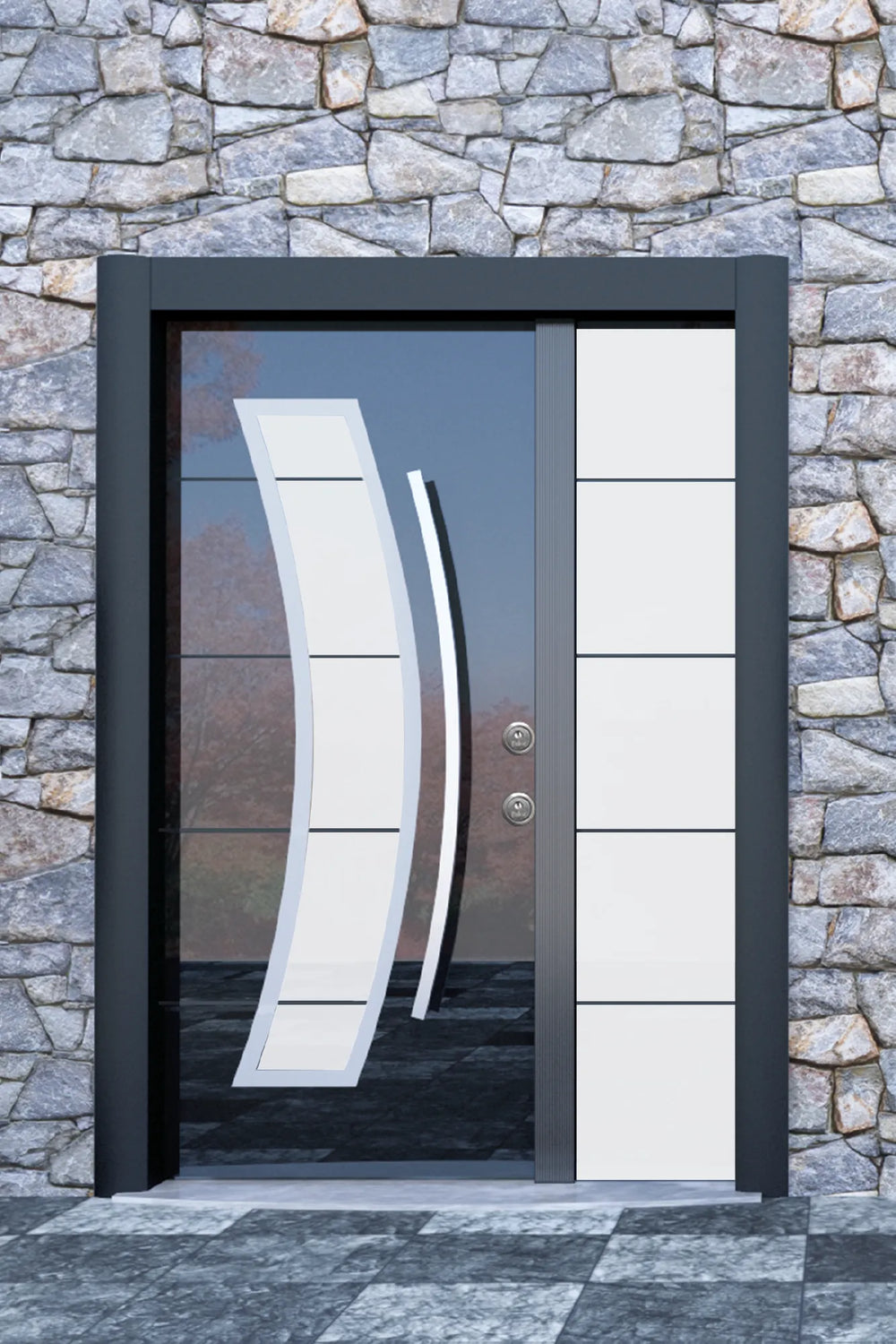 Delux Glass Series Steel Door Millennium DLX 101