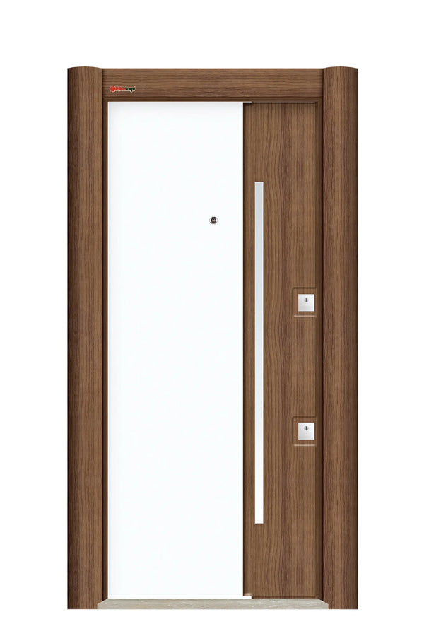 Elit Series Steel Door Semi Wood Tobacco ELT 103