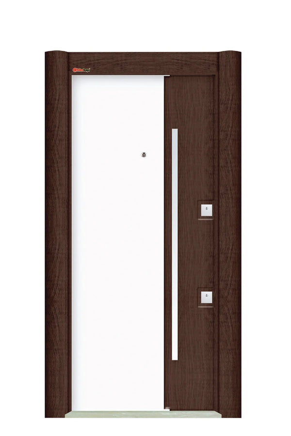 Elit Series Steel Door Semi Wood Modern Walnut ELT 104