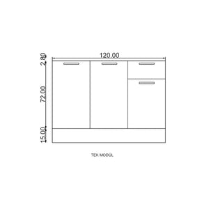120cm Yeni Mini Bodrum Kitchen Base Cabinet Kitchen Series FLY 180271
