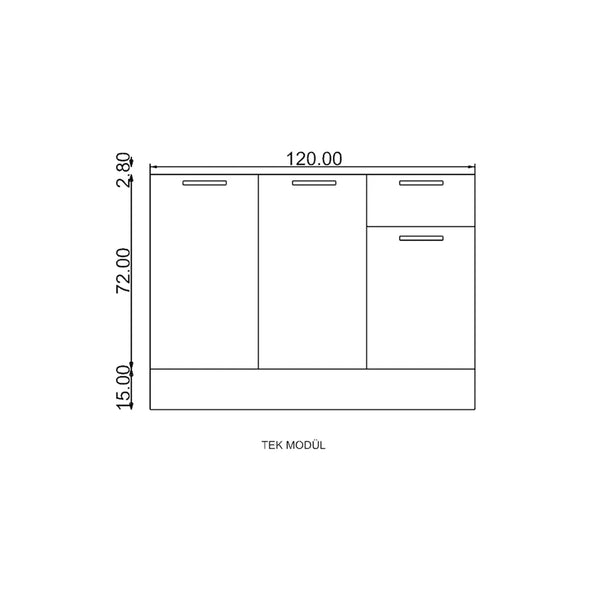 120cm Yeni Mini Bodrum Kitchen Base Cabinet Kitchen Series FLY 180271