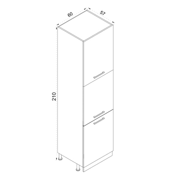 60cm White Melamine Tall Cabinet H210 Kitchen Series FLY 181012