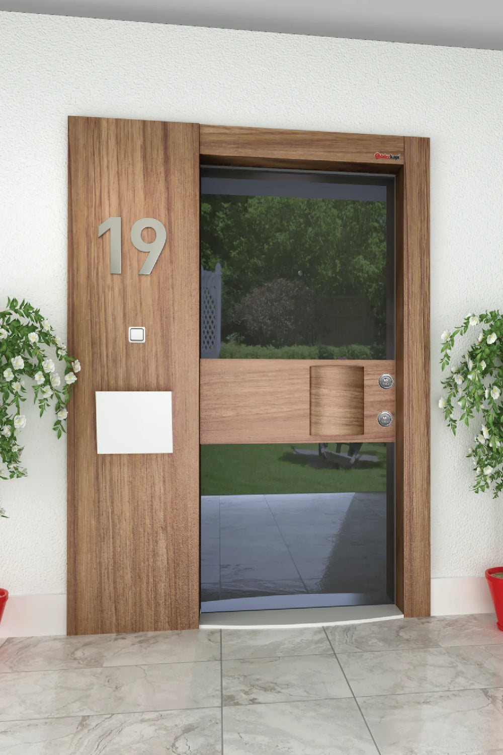 Asymmetric Series Steel Door Mostar-Glass FLZ 118
