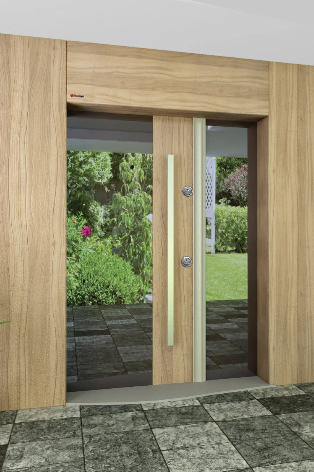 Asymmetric Series Steel Door Semi Glass FLZ 119
