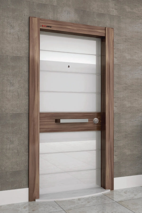 Glass Series Steel Door Piano Milano Walnut GLS 101