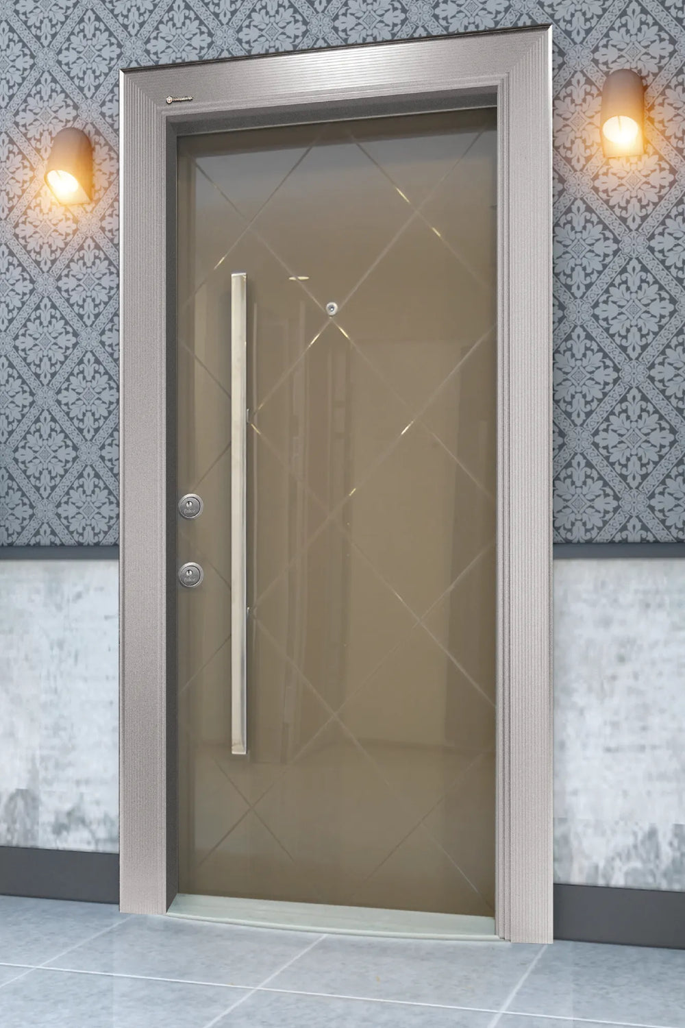 Glass Series Steel Door Cross Bronze GLS 107