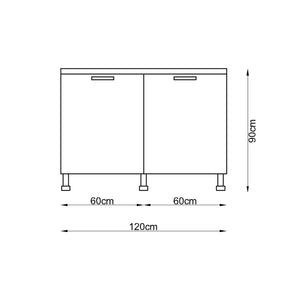 120cm Dora Base Module With ABS Sink Kitchen Series FLY 180610