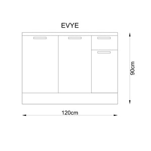 120cm Sıla Kitchen Base Cabinet Kitchen Series FLY 180541