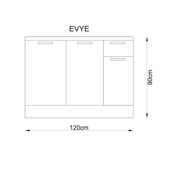 120cm Sıla Kitchen Base Cabinet Kitchen Series FLY 180541