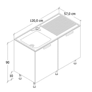 120cm Dora Base Module With ABS Sink Kitchen Series FLY 180610