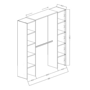 Lina Closet 2 Sheld Module Bedroom Series FLY 174099