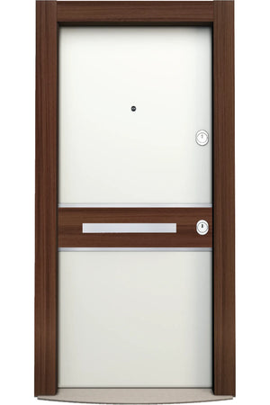 Prestij Series Steel Door Teak/White PR 100