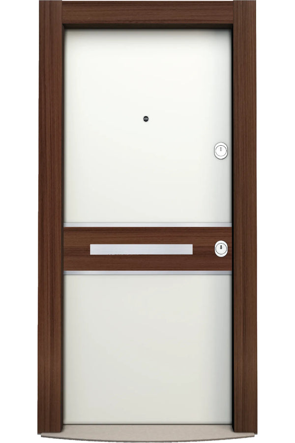 Prestij Series Steel Door Teak/White PR 100