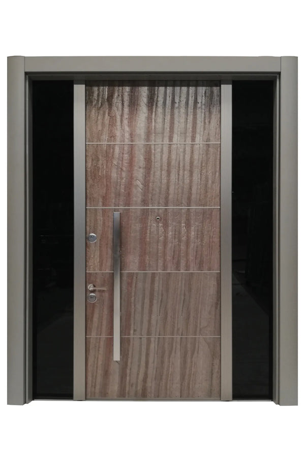 Pierre Series Steel Door Copper Double Leaf Door PR 103