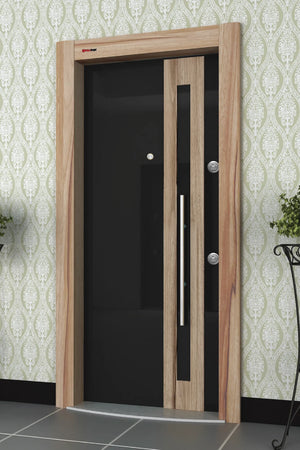 Elit Safir Series Steel Door Karen Black Milano Walnut SFR 100