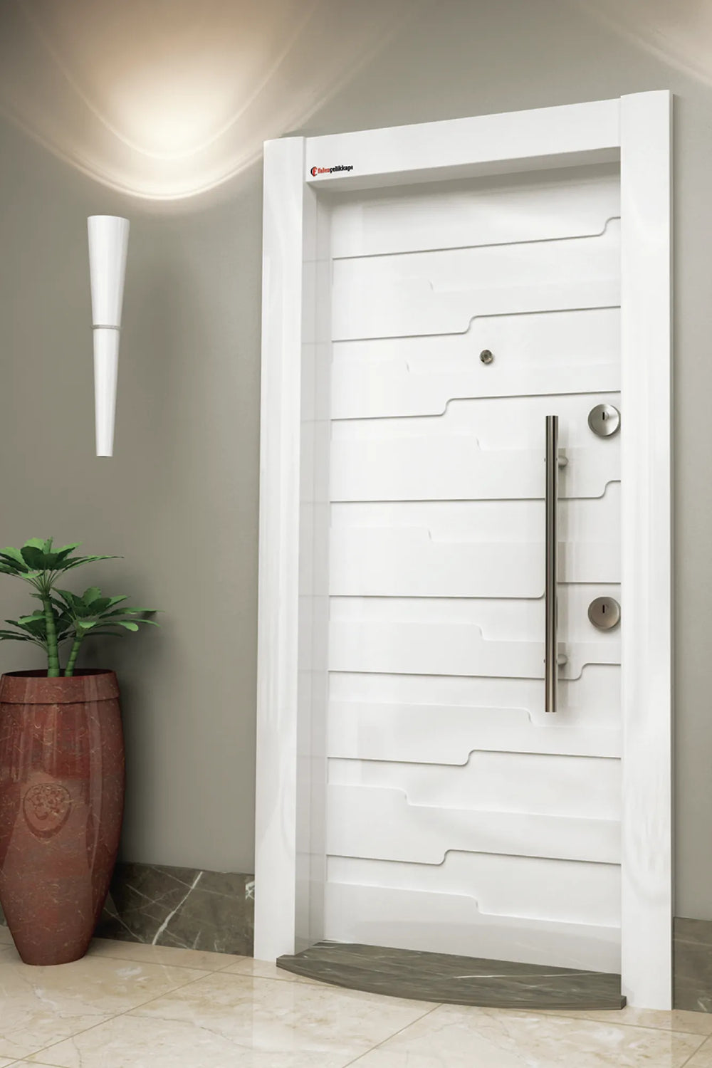 Silver Series Steel Door Silver Berry Lake White SLV 103
