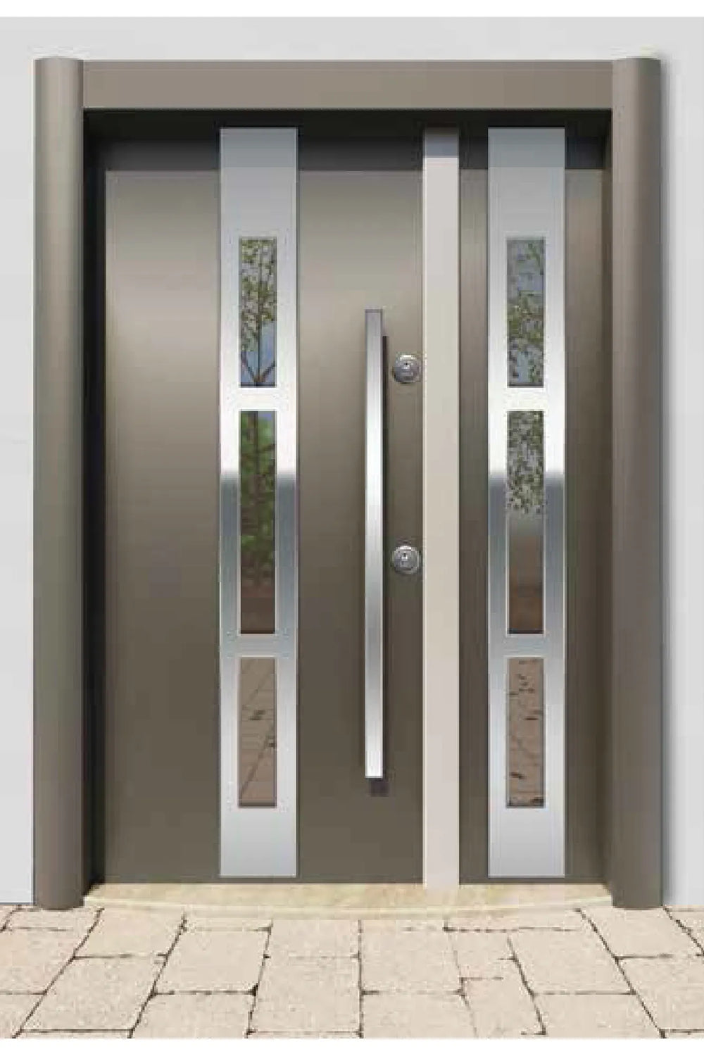 Sunny UV Glass Series Steel Door Sara UV Grey Sand SNY UV 101