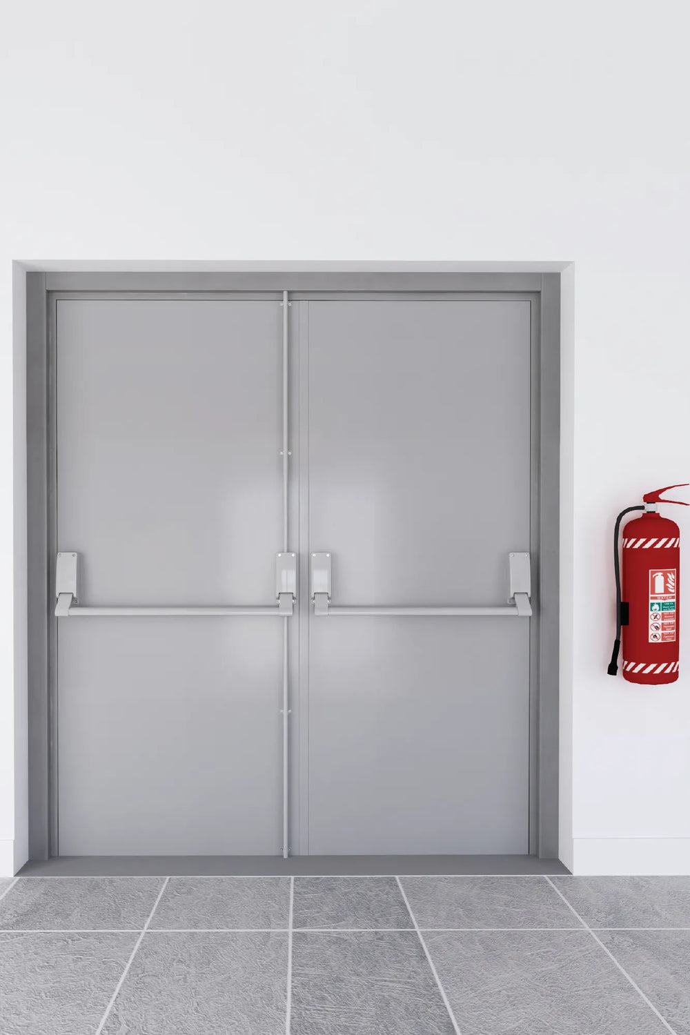 Technical Doors Series Steel Door Fire Door Double Flat Cream TKN 101
