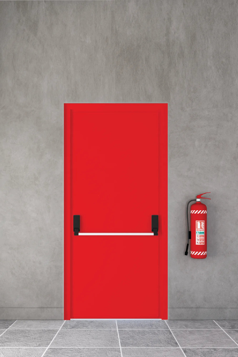 Technical Doors Series Steel Door Fire Door Single Leaf Red TKN 105