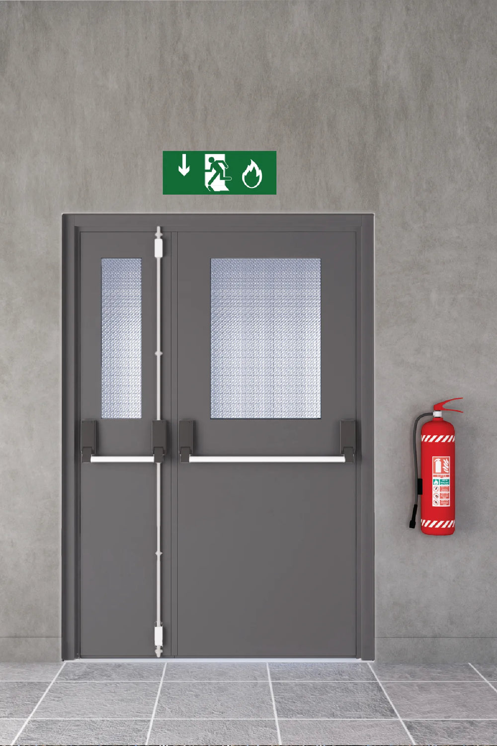 Technical Doors Series Steel Door Fire Door Small Door Lead Wiht Glass Anthracite TKN 106