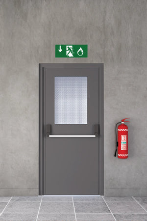 Technical Doors Series Steel Door Fire Door Single Leaf Wiht Glass Anthracite TKN 107