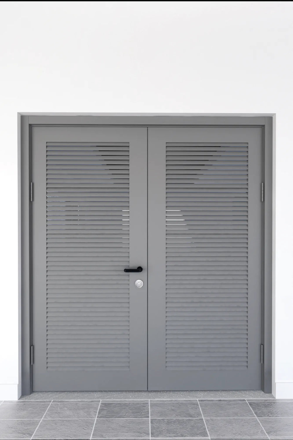 Technical Doors Series Steel Door Double Leaf Steel Door With Aluminium Louver Anthracite TKN 121