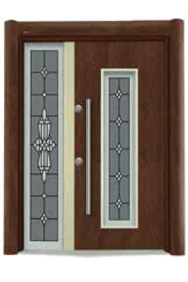UV Villa Series Steel Door UV Dark Oak Glass Frame UV DBL 103